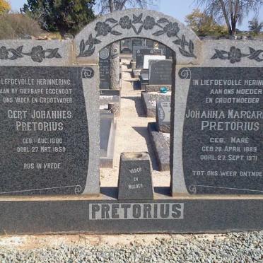 PRETORIUS Gert Johannes 1880-1959 &amp; Johanna Margaretha MARÉ 1889-1971