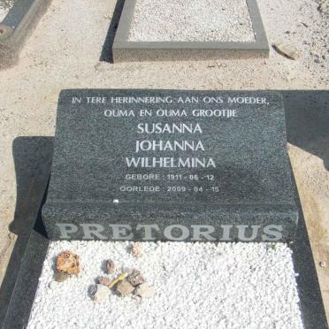 PRETORIUS Susanna Johanna Wilhelmina 1911-2009