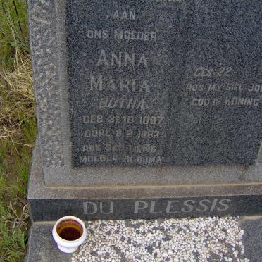 PLESSIS Anna Maria, du nee BOTHA 1887-1963