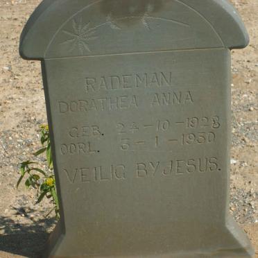 RADEMAN Dorathea Anna 1928-1930