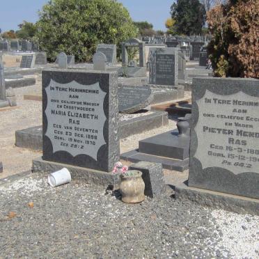 RAS Pieter Hendrik 1882-1943 &amp; Maria Elizabeth VAN DEVENTER 1898-1970