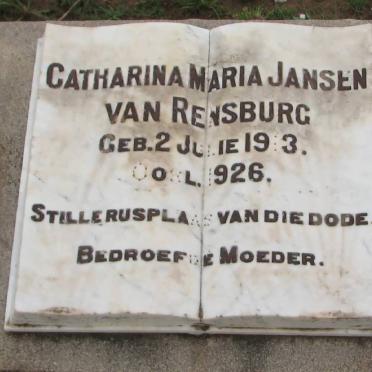 RENSBURG Catharina Maria, Jansen van 1913-1926