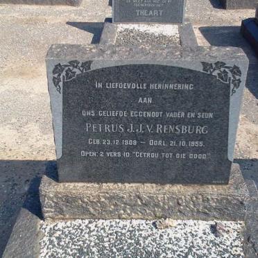 RENSBURG Petrus J., J. van 1908-1955