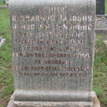 RENSBURG Gerhardus Jacobus, Janse van 1915-1938