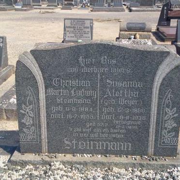 STEINMANN Christian Martin Ludwig 1884-1955 &amp; Susanna Alettha WEYER 1890-1936