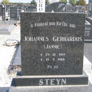 STEYN Johannes Gerhardus 1919-1988