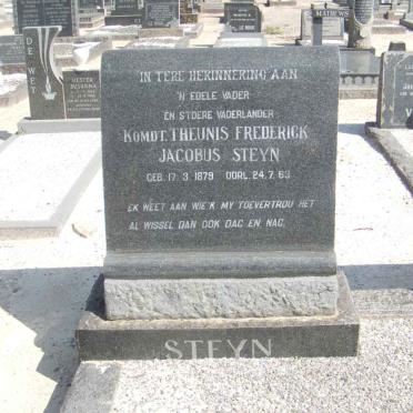 STEYN Theunis Frederick Jacobus 1879-1963
