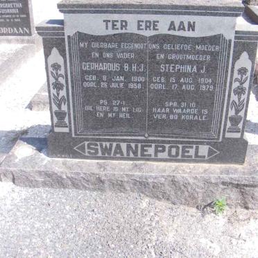 SWANEPOEL Gerhardus B.H.J. 1900-1958 &amp; Stephina J. 1904-1979