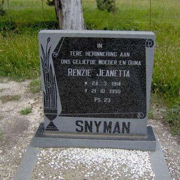SNYMAN Renzie Jeanetta 1914-1990