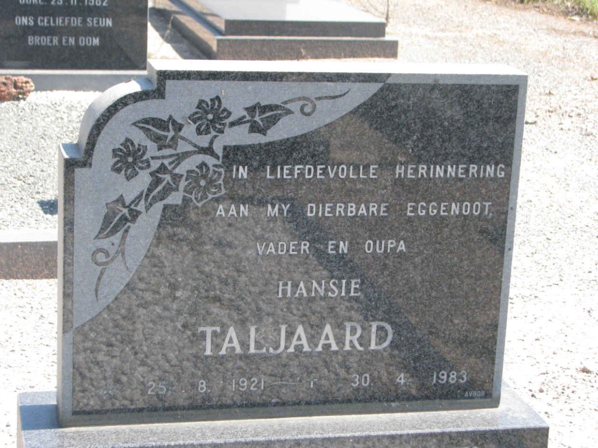 TALJAARD Hansie 1921-1983