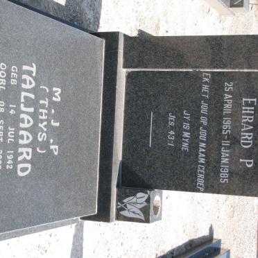 TALJAARD Ehrard P. 1965-1985 :: TALJAARD M.J.P. 1942-2009