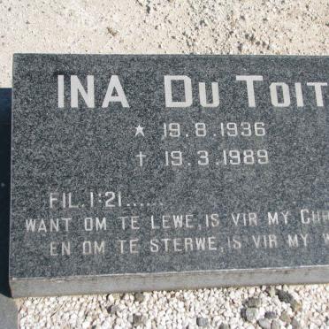 TOIT Ina, du 1936-1989