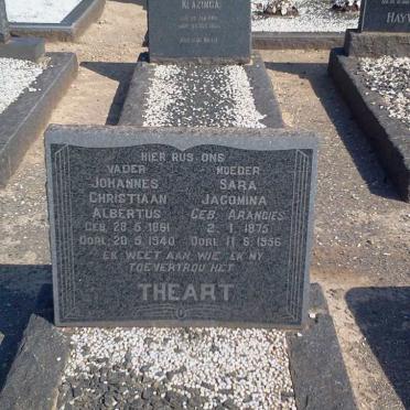 THEART Johannes Christiaan Albertus 1861-1940 &amp; Sara Jacomina ARANGIES 1875-1956