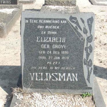 VELDSMAN Elizabeth nee GROVE 1890-1979