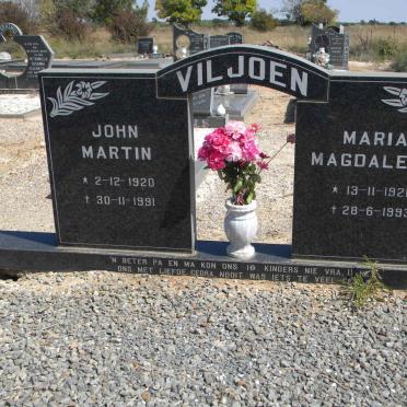 VILJOEN John Martin 1920-1991 &amp; Maria Magdalena 1921-1993
