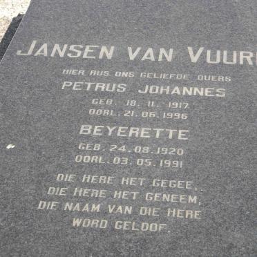 VUUREN Petrus Johannes, Jansen van 1917-1996 &amp; Beyerette 1920-1991