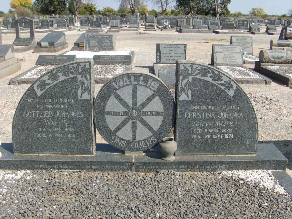 WALLIS Gottlieb Johannes &amp; Christina Johanna V.D. MERWE 1879-1974