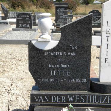 WESTHUIZEN Lettie, van der 1918-1994