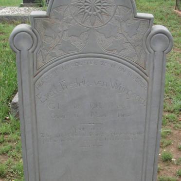 WIJNGAARD Evert Fredrik, van 1905-1916