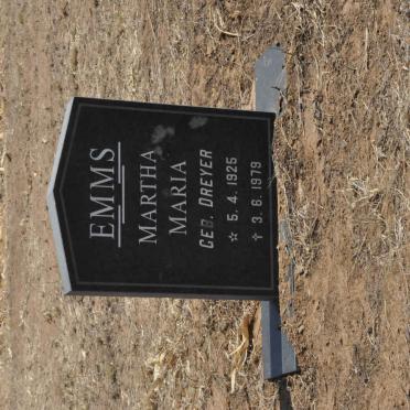 EMMS Martha Maria nee DREYER 1925-1979