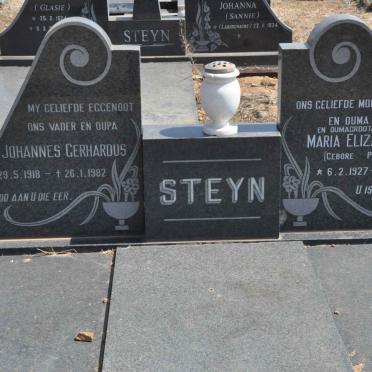 STEYN Johannes Gerhardus 1918-1982 &amp; Maria Elizabeth PRETORIUS 1927-1998
