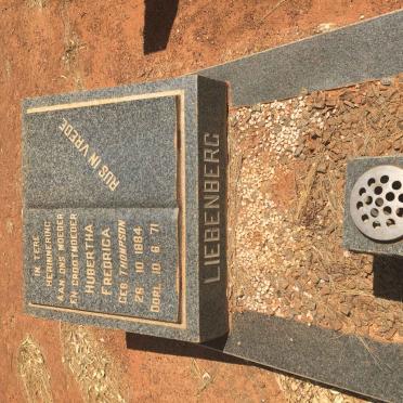LIEBENBERG Hubertha Fredrica nee THOMPSON 1884-1971