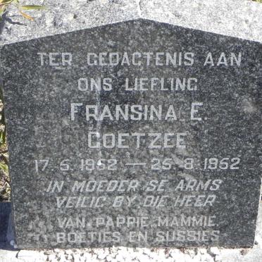 COETZEE Fransina E. 1952-1952