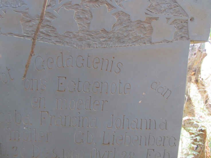 MOLLER Jacoba Francina Johanna nee LIEBENBERG 1860-1908