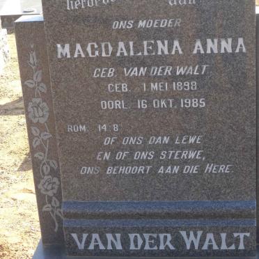 WALT Magdalena Anna, van der nee VAN DER WALT 1898-1985