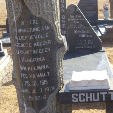 SCHUTTE Hendrina Wilhelmina nee V.D. WALT 1919-1974