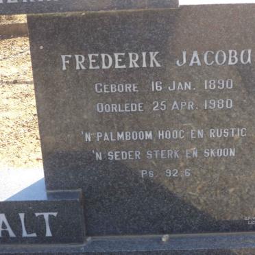 WALT Frederik Jacobus, van der 1890-1980 &amp; Johanna Lasea Charlotte SNYMAN 1903-1991