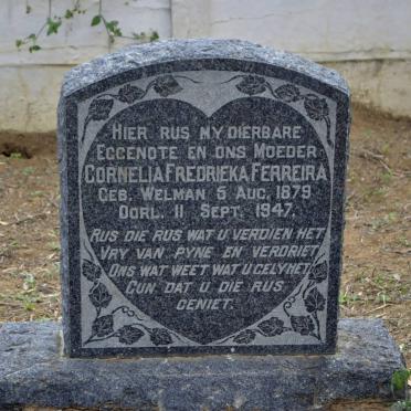 FERREIRA Cornelia Fredrieka nee WELMAN 1879-1947