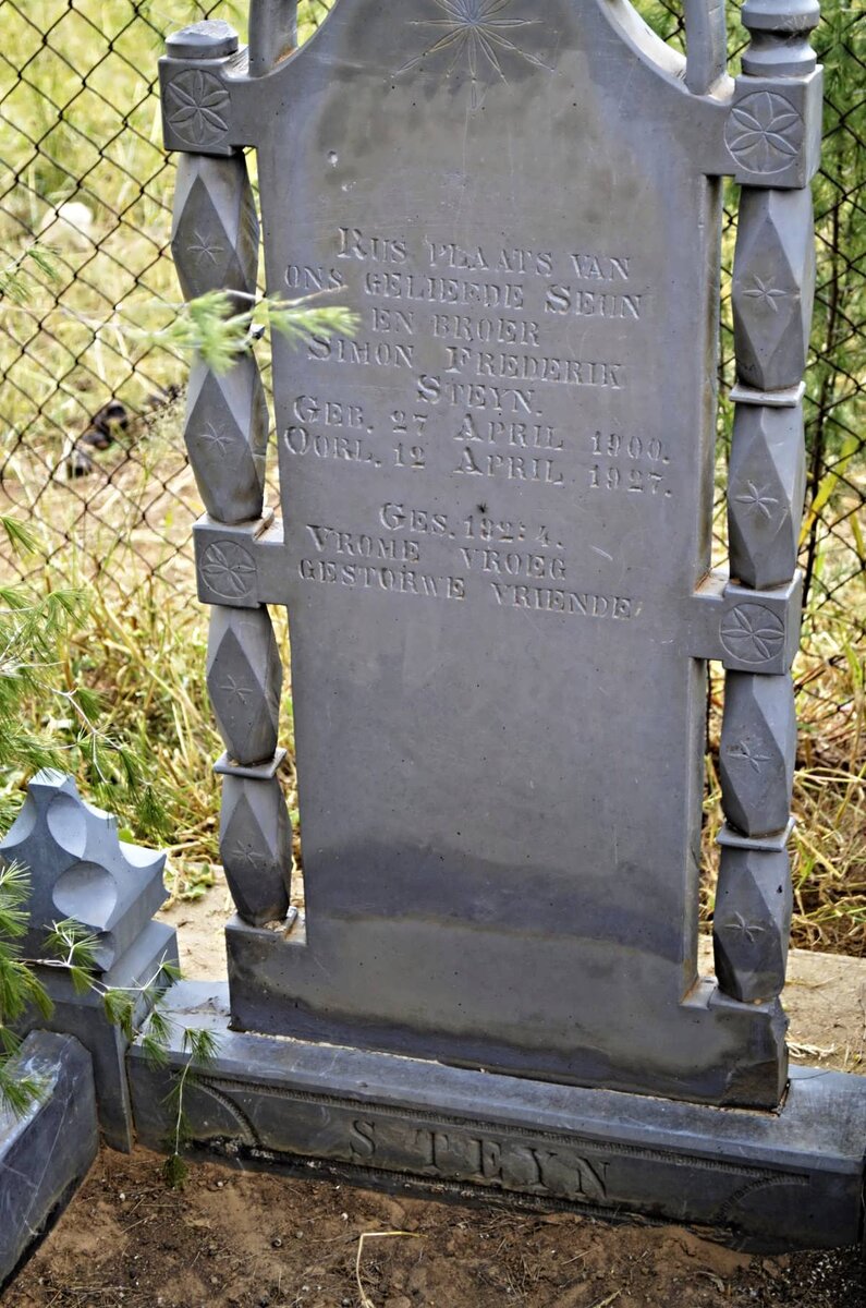 STEYN Simon Frederick 1900-1927