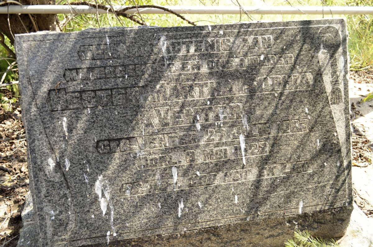 VENTER Hester Martha Sophia nee VENTER 1867-1922