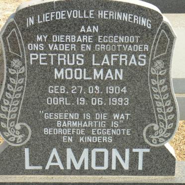 LAMONT Petrus Lafras Moolman 1904-1993