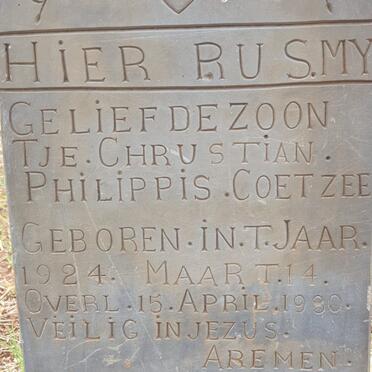 COETZEE Chrustian Philippis 1924-1930