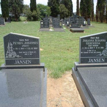 JANSEN Petrus Johannes 1915-1988 &amp; Johanna Susanna Gerendina VISSER 1923-2001