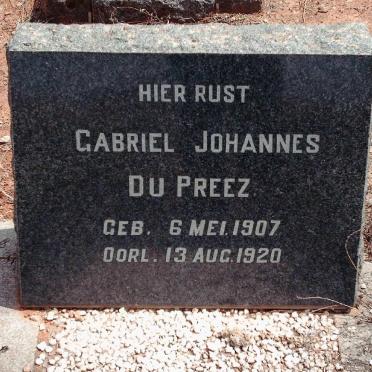 PREEZ Gabriel Johannes, du 1907-1920