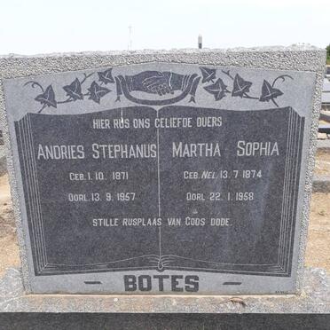 BOTES Andries Stephanus 1871-1957 &amp; Martha Sophia NEL 1874-1958