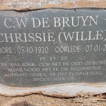 BRUYN C.W., de nee WILLE 1920-2014