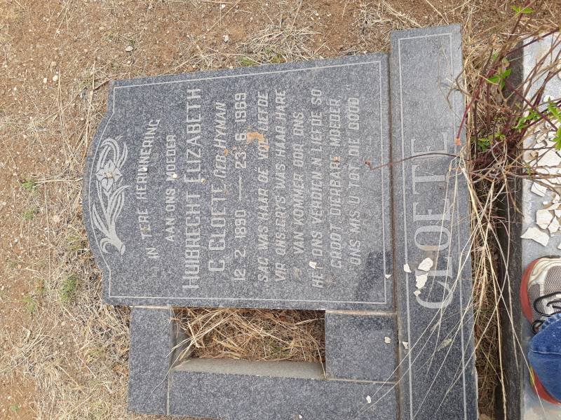 CLOETE Huibrecht Elizabeth C. nee HYMAN 1890-1969