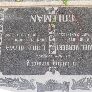 COLEMAN Samuel Herbert 1879-1959 &amp; Ethel Olivia 1891-1959