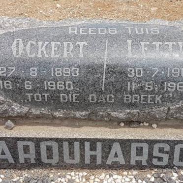 FARQUHARSON Ockert 1893-1960 &amp; Lettie 1903-1961