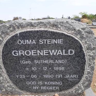 GROENEWALD Steinie nee SUTHERLAND 1898-1990