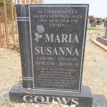 GOUWS Maria Susanna 1956-2005