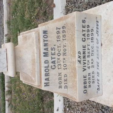GATES Harold Manton 1897-1899 :: GATES Orbie Vivinnie 1899-1899 :: GATES Hazel 1907-1907