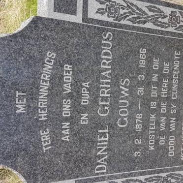 GOUWS Daniel Gerhardus 1876-1966
