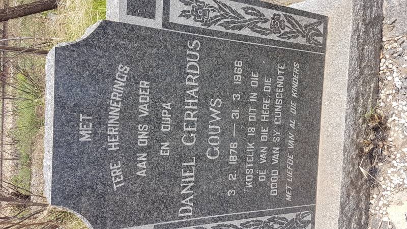 GOUWS Daniel Gerhardus 1876-1966