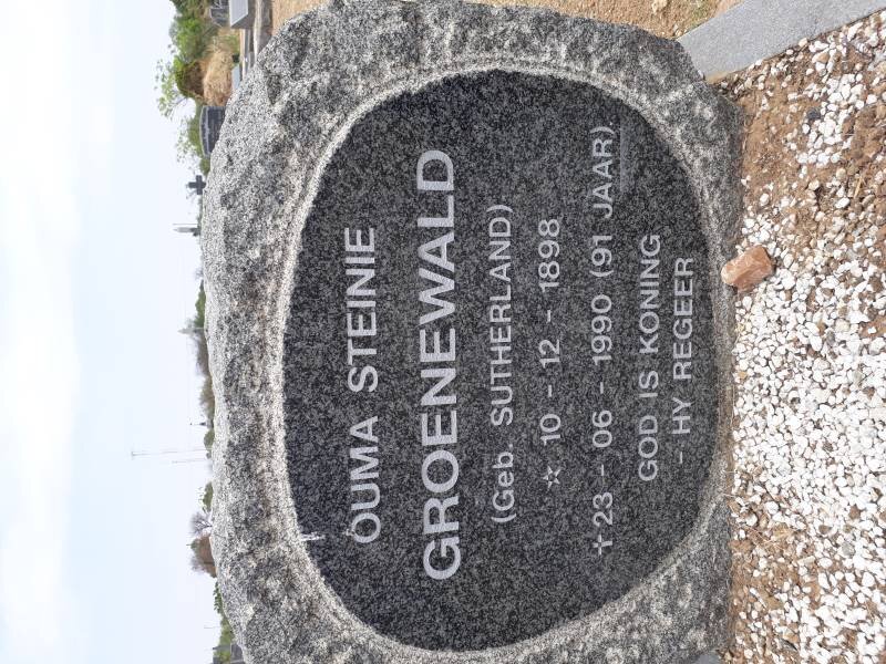 GROENEWALD Steinie nee SUTHERLAND 1898-1990