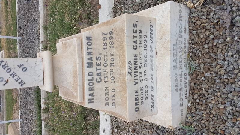 GATES Harold Manton 1897-1899 :: GATES Orbie Vivinnie 1899-1899 :: GATES Hazel 1907-1907